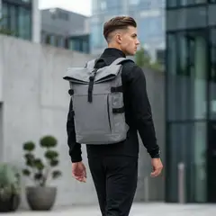 D'JOE - Mochila Urbana Roll Top Impermeable Porta Laptop Apolo