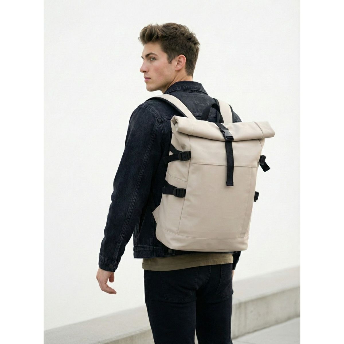 D'JOE - Mochila Urbana Roll Top Impermeable Porta Laptop Apolo
