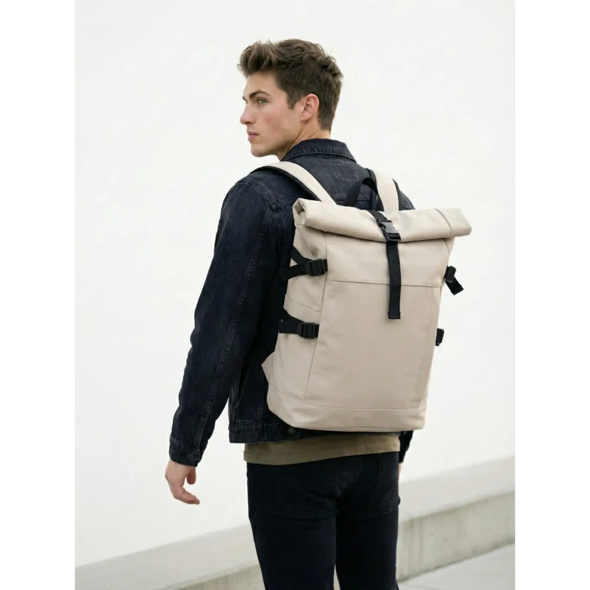 D'JOE - Mochila Urbana Roll Top Impermeable Porta Laptop Apolo
