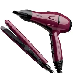 REVLON - Set Secador y Plancha Alisadora Portátil 2000W