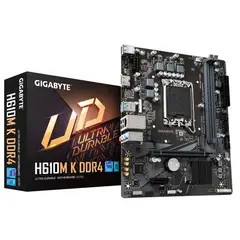 GIGABYTE - Placa Madre H610M K DDR4, Intel LGA1700, 2xDDR4, HDMI, M.2, 2xSATA, Micro-ATX