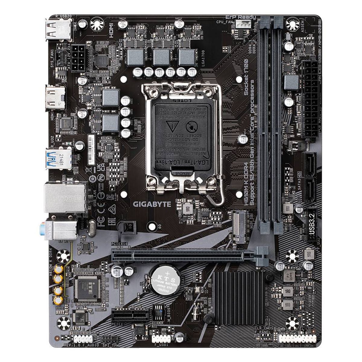 GIGABYTE - Placa Madre Gigabyte H610M K DDR4, Intel LGA1700, 2xDDR4, HDMI, M.2, 2xSATA, Micro-ATX