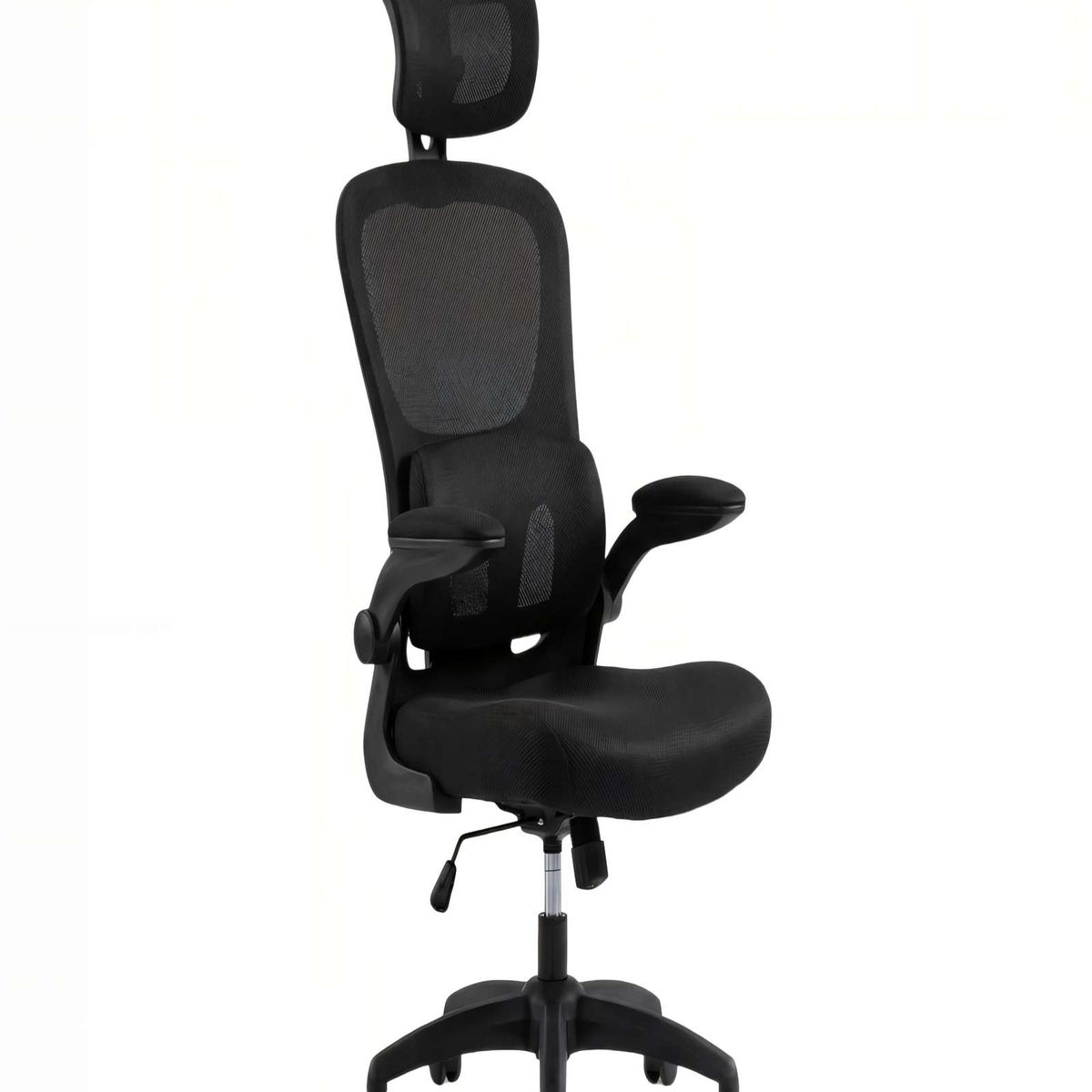 GENERICO - SILLA DE OFICINA CON RESPALDO ALTO ERGONÓMICO COLOR NEGRO