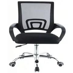 GENERICO - SILLA DE ESCRITORIO CON BASE CROMADA COLOR NEGRO
