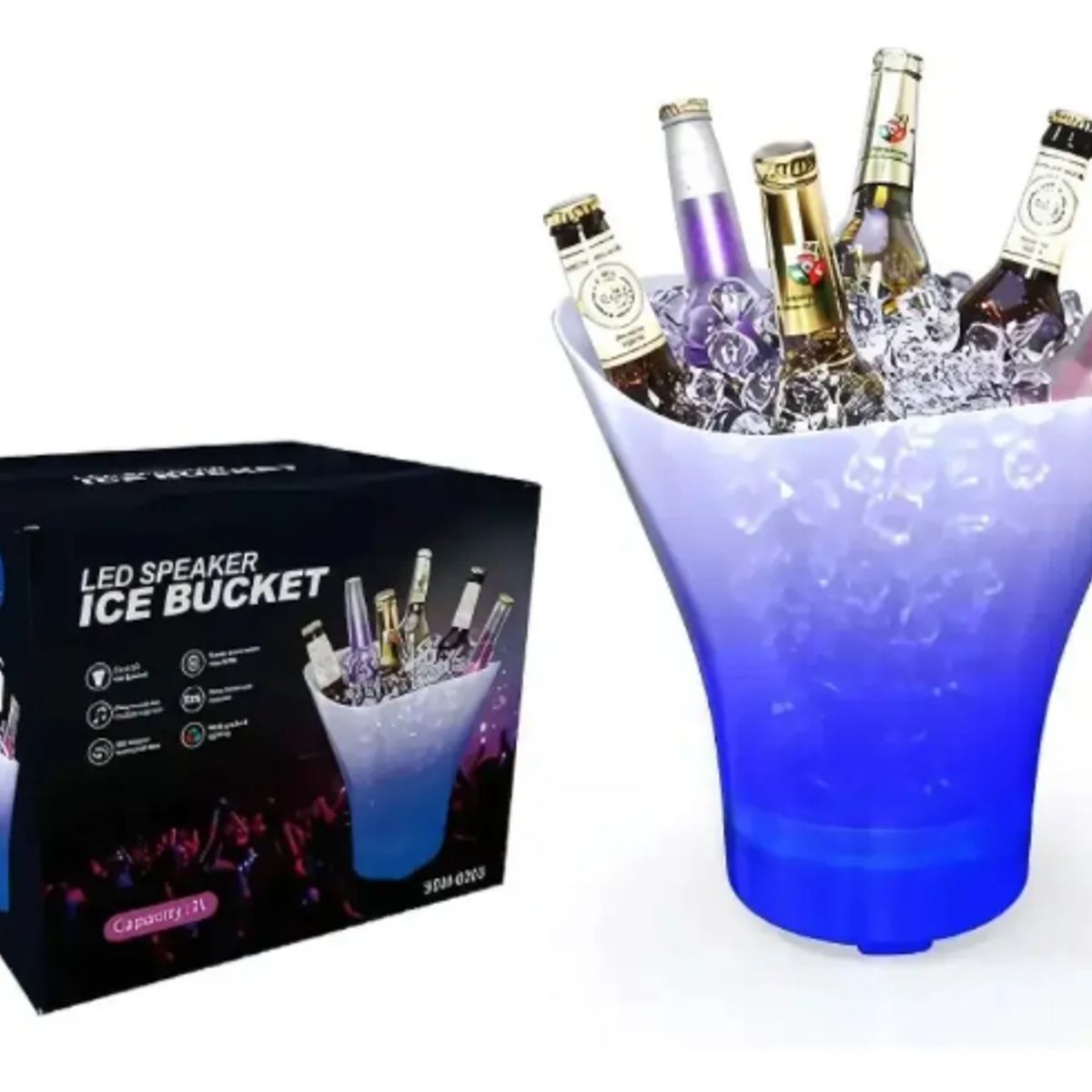GENERICO - Hielera Cubetera Luminosa Con Luz Led 7lts Bar Fiestas Hogar