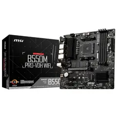 MSI - Placa Madre PRO B550M PRO-VDH Wifi, AMD Socket AM4, B550, SATA 6Gbs, 2xM.2, Micro-ATX, DDR4