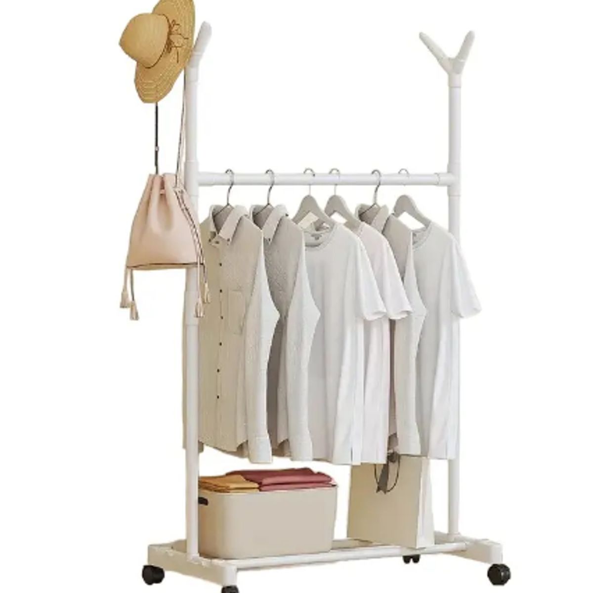 GENERICO - Colgador Perchero De Ropa Y Accesorios Exhibidor Con Ruedas