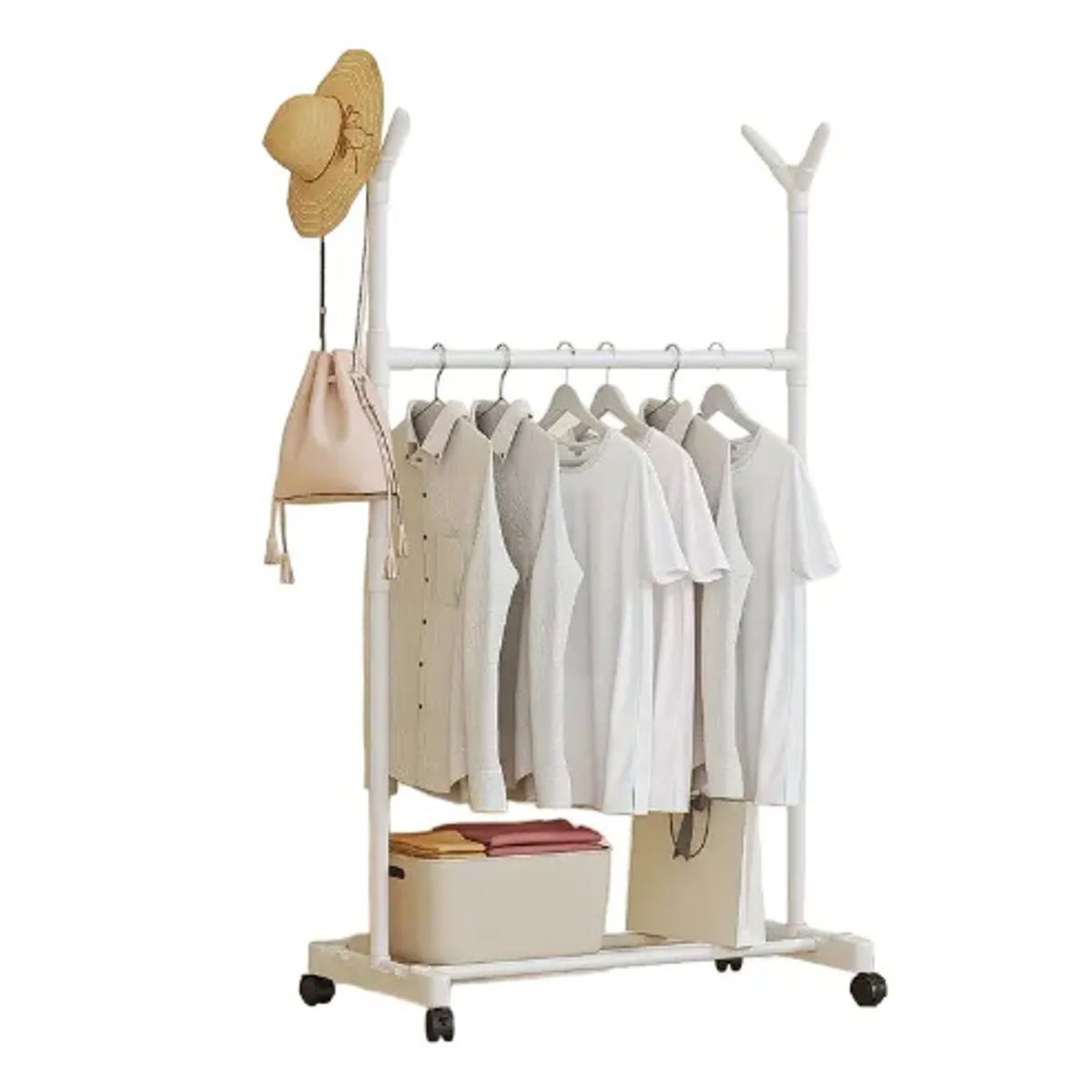 GENERICO - Colgador Perchero De Ropa Y Accesorios Exhibidor Con Ruedas