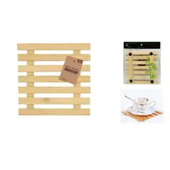 GENERICO - MANTEL INDIVIDUAL DE MADERA PARA TAZAS 17X17CM