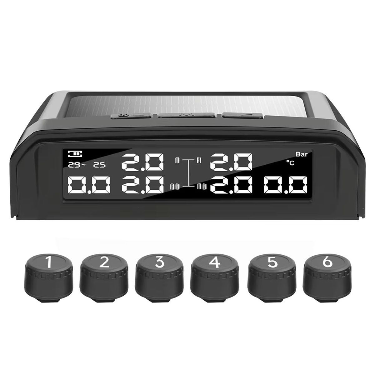 GENERICO - Sensor Presión Y Temperatura De Neumáticos Tpms 6 Sensores