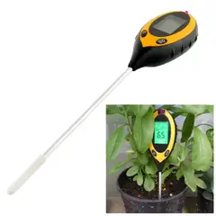 GENERICO - Medidor 4 en 1 para plantas en tierra con medidor de pH, sensor de humedad, medición de luz, temperatura