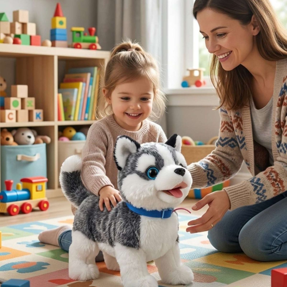 GENERICO - Perro Siberiano Interactivo electronico con Movimiento El Compañero de Aventuras