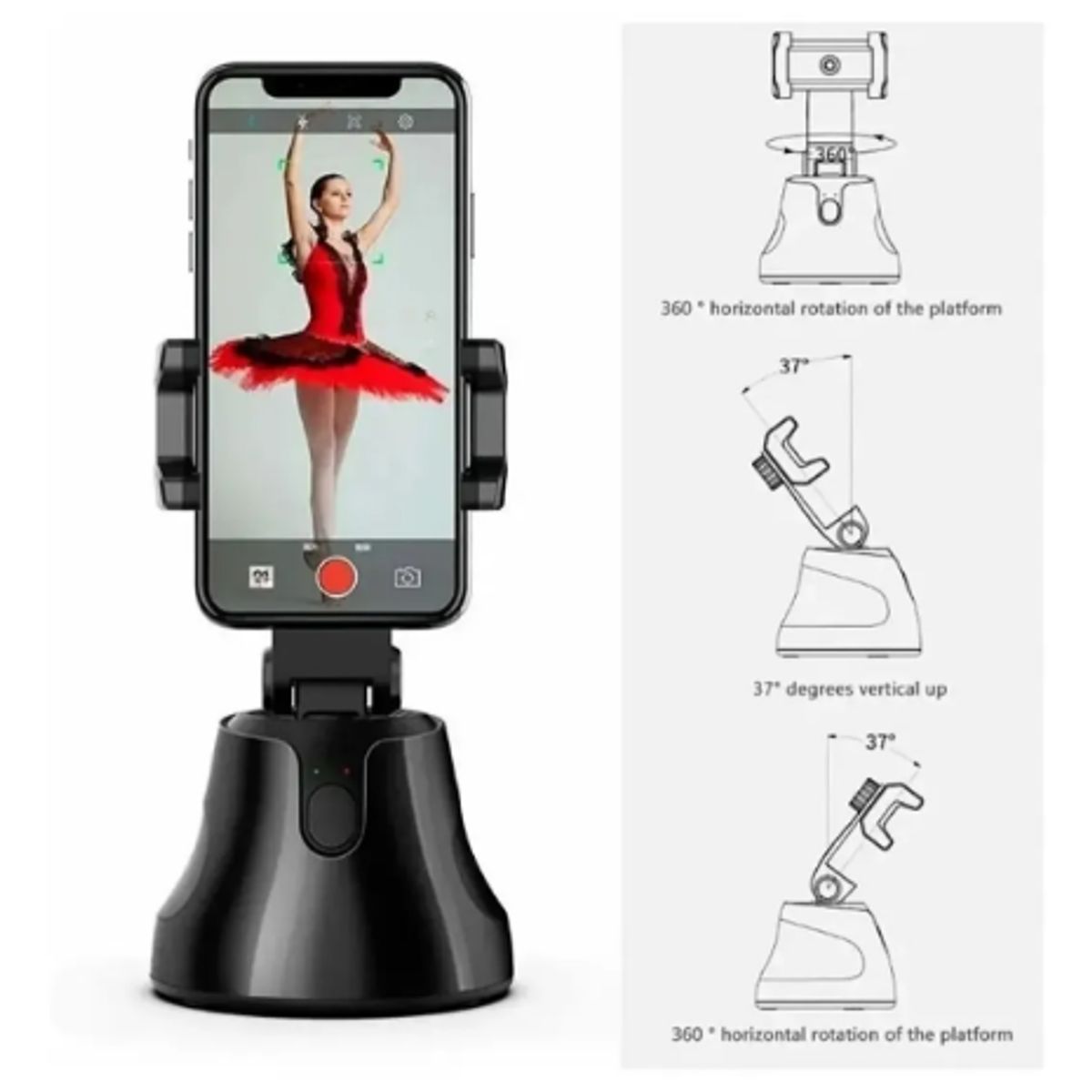 GENERICO - Soporte Celular Selfie Robot Automatico 360°