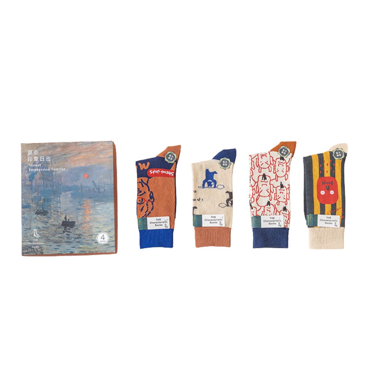 CRUSEC - Pack 4 Calcetines Serie Monet: Estilo Pintura Al Óleo