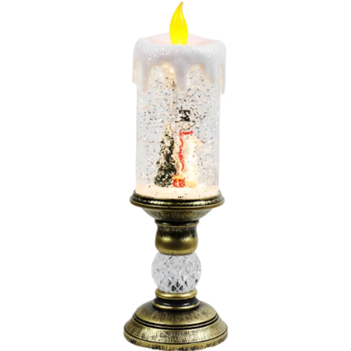 GENERICO - Vela De Navidad Decorativa Led Adorno Con Nieve Artificial