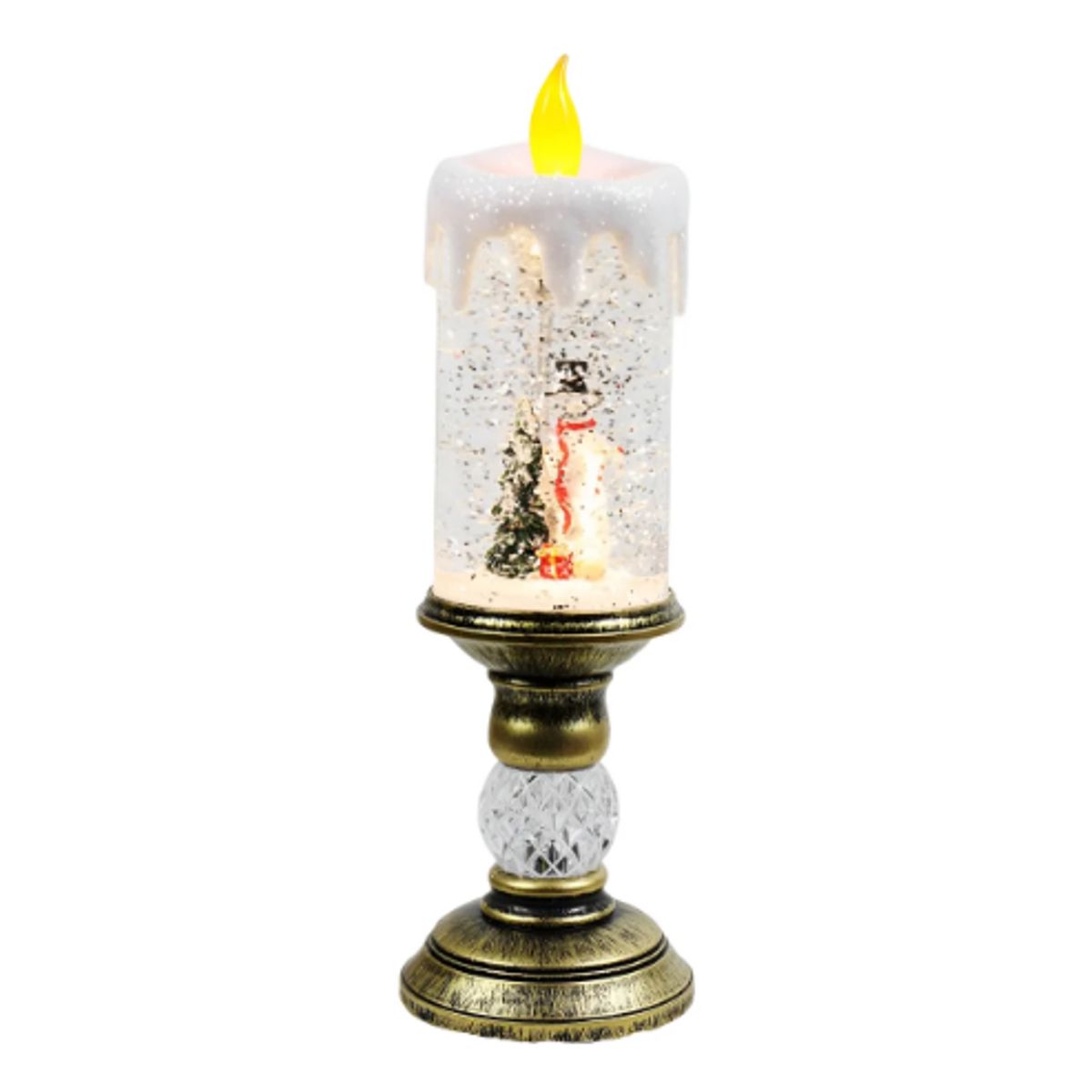 GENERICO - Vela De Navidad Decorativa Led Adorno Con Nieve Artificial