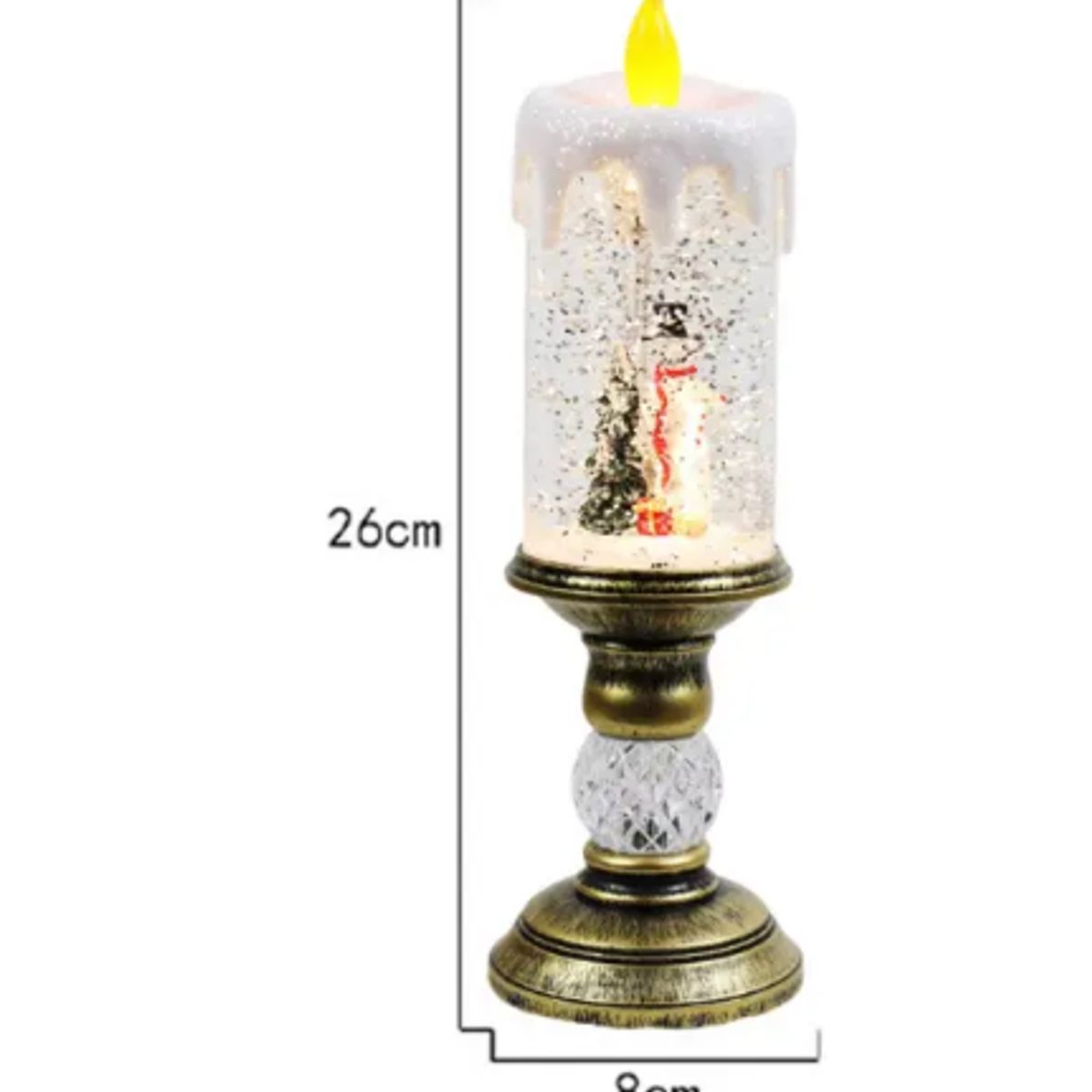 GENERICO - Vela De Navidad Decorativa Led Adorno Con Nieve Artificial