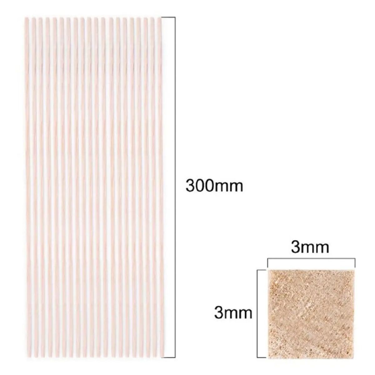 GENERICO - Madera De Balsa 300 X 3 X 3 mm 20 un…