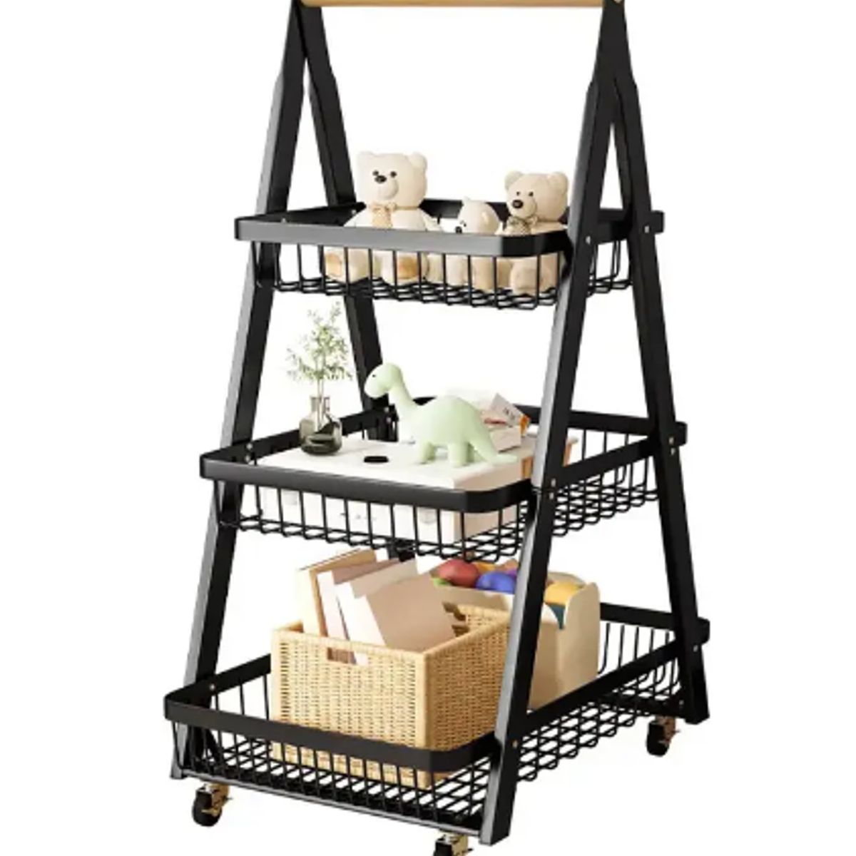 GENERICO - Carro Organizador De Ruedas Canasto Multifuncional 3 Niveles