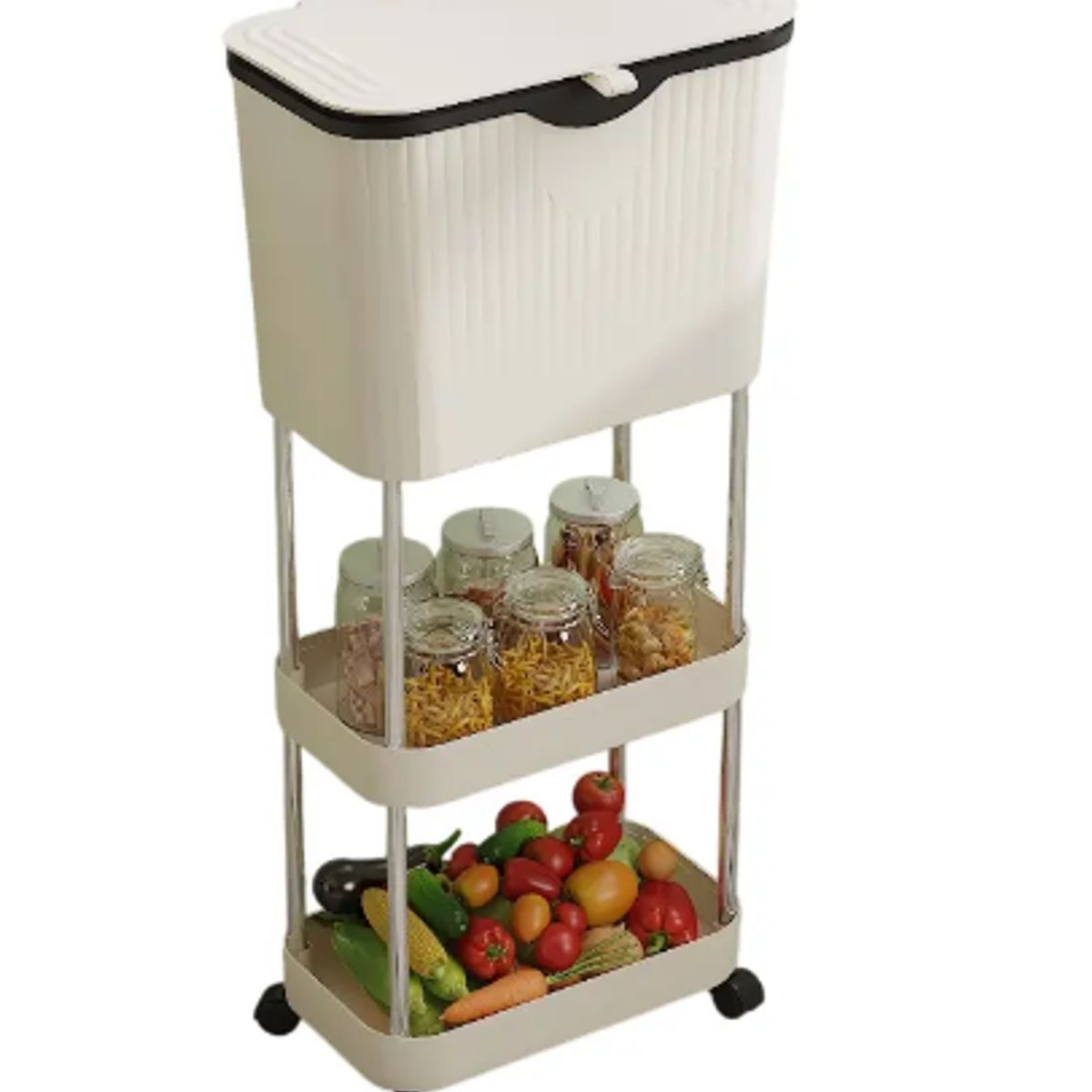 GENERICO - Contenedor Organizador 3 Niveles Con Ruedas