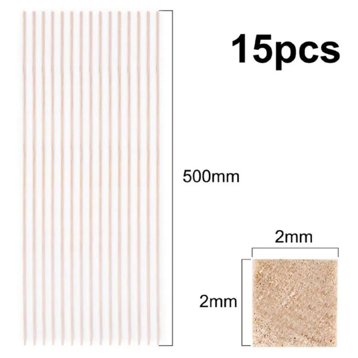 GENERICO - Madera De Balsa 500 X 2 X 2mm 15un