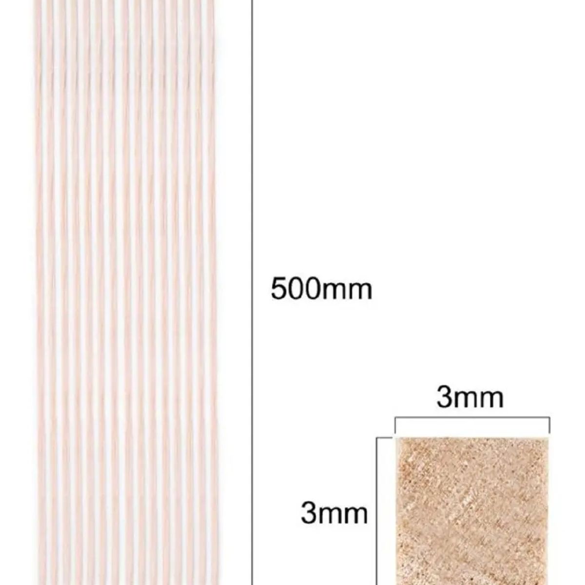 GENERICO - Madera De Balsa 500 X 3 X 3 mm 15un