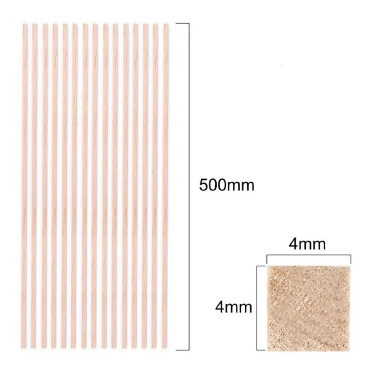 GENERICO - Madera De Balsa 500 X 4 X 4 mm 15un