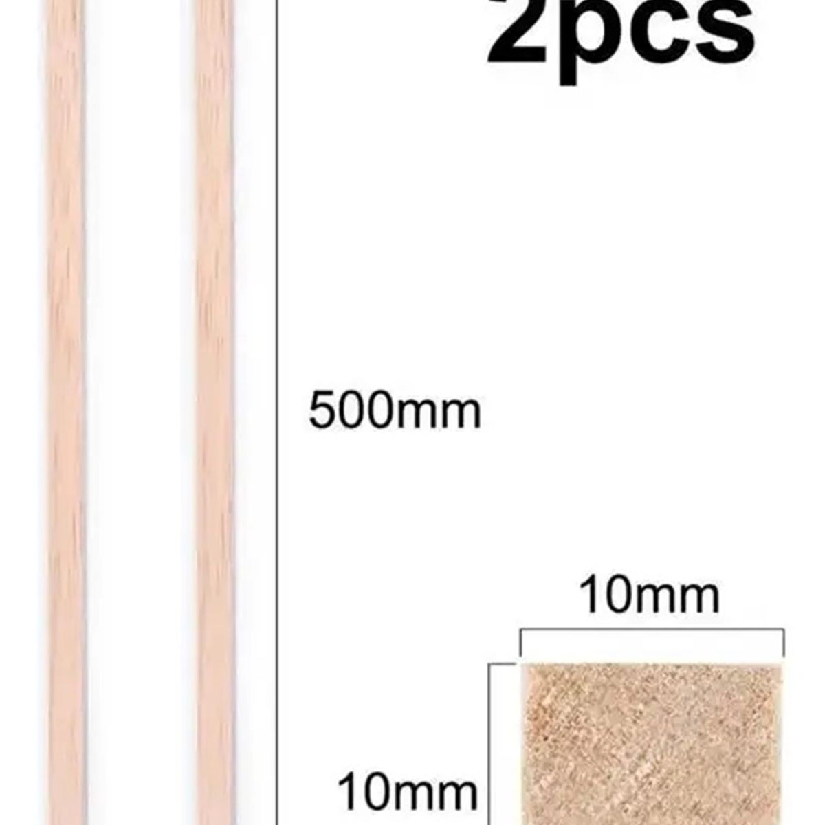 GENERICO - Madera De Balsa 500 X 10 X 10 mm 2 un