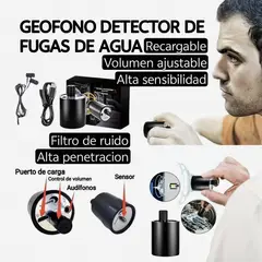 GENERICO - Geofono detector de fugas de agua recargable. Alta sensibilidad
