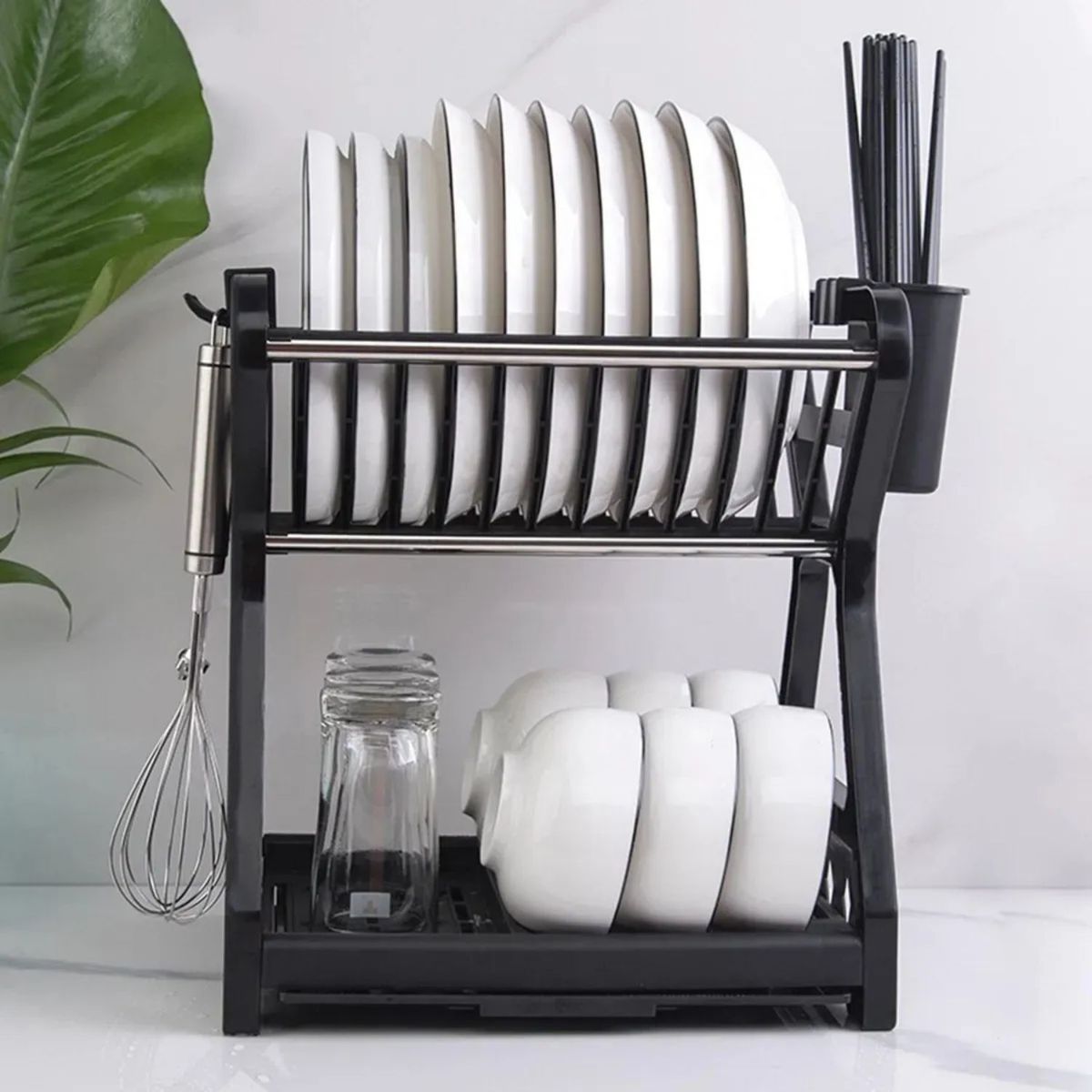 GENERICO - Escurridor Seca Platos 2 Niveles Plastico Vajilla Cocina