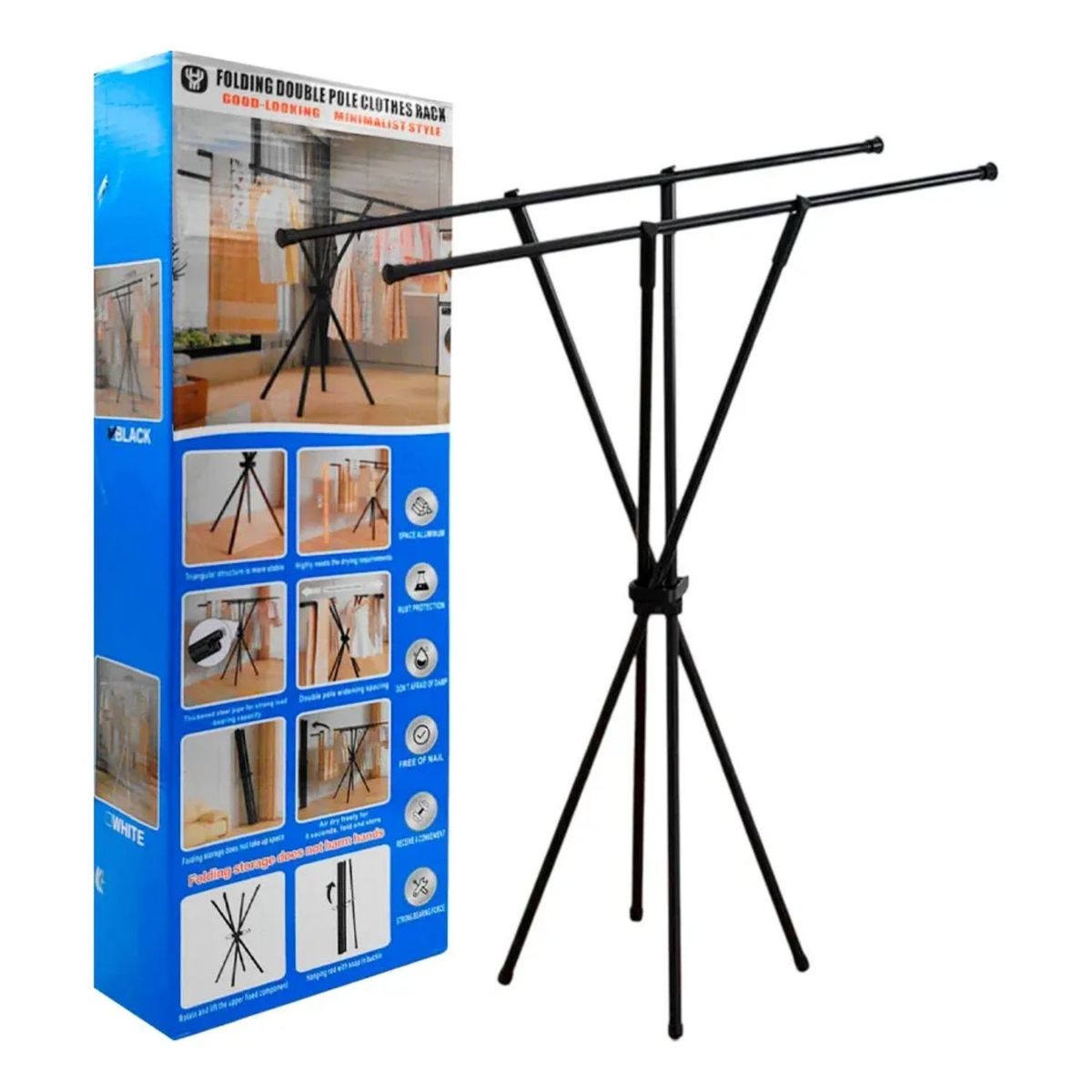 GENERICO - Tendedero Secador De Ropa Metal Y Plastico 130x140cm