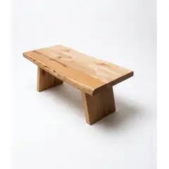 GENERICO - Mesa de Centro Rústica Moderna Estilo Japandi - Madera Maciza Mañio