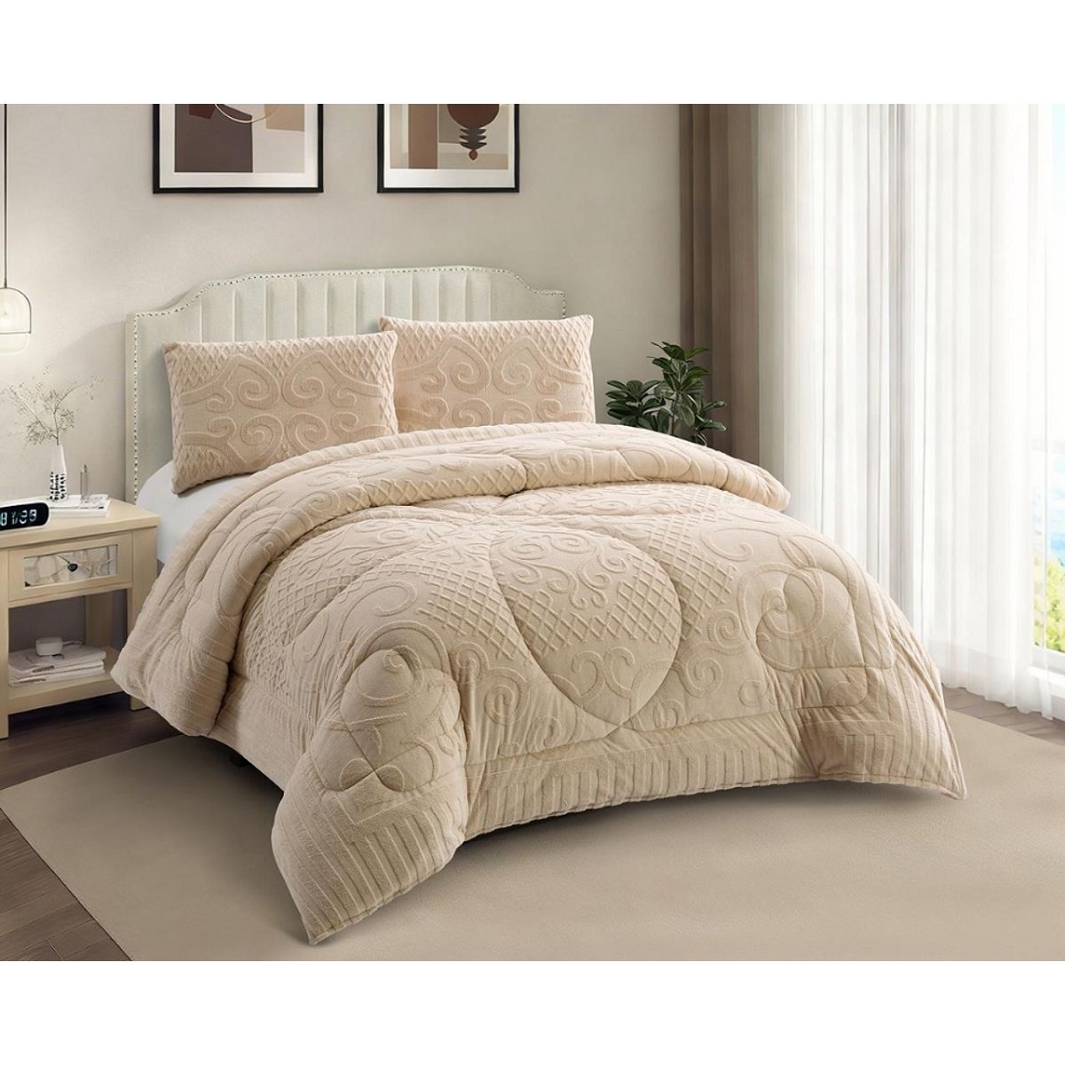 GENERICO - COBERTOR REVERSIBLE 2 PLAZA DE INVIERNO DISEÑO MODERNO ALS