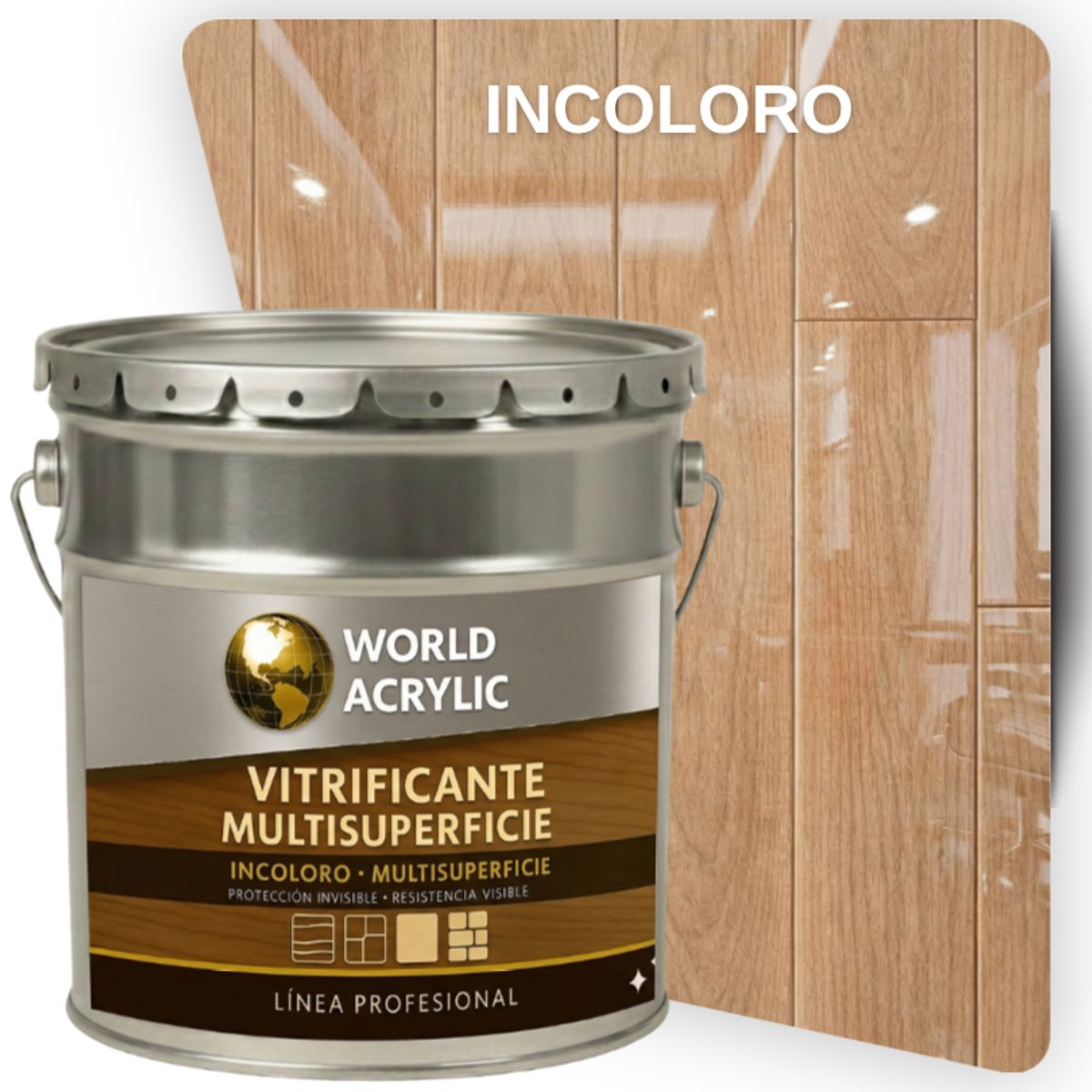 WORLD ACRYLIC - VITRIFICANTE MULTISUPERFICIE BRILLANTE TINETA 4G