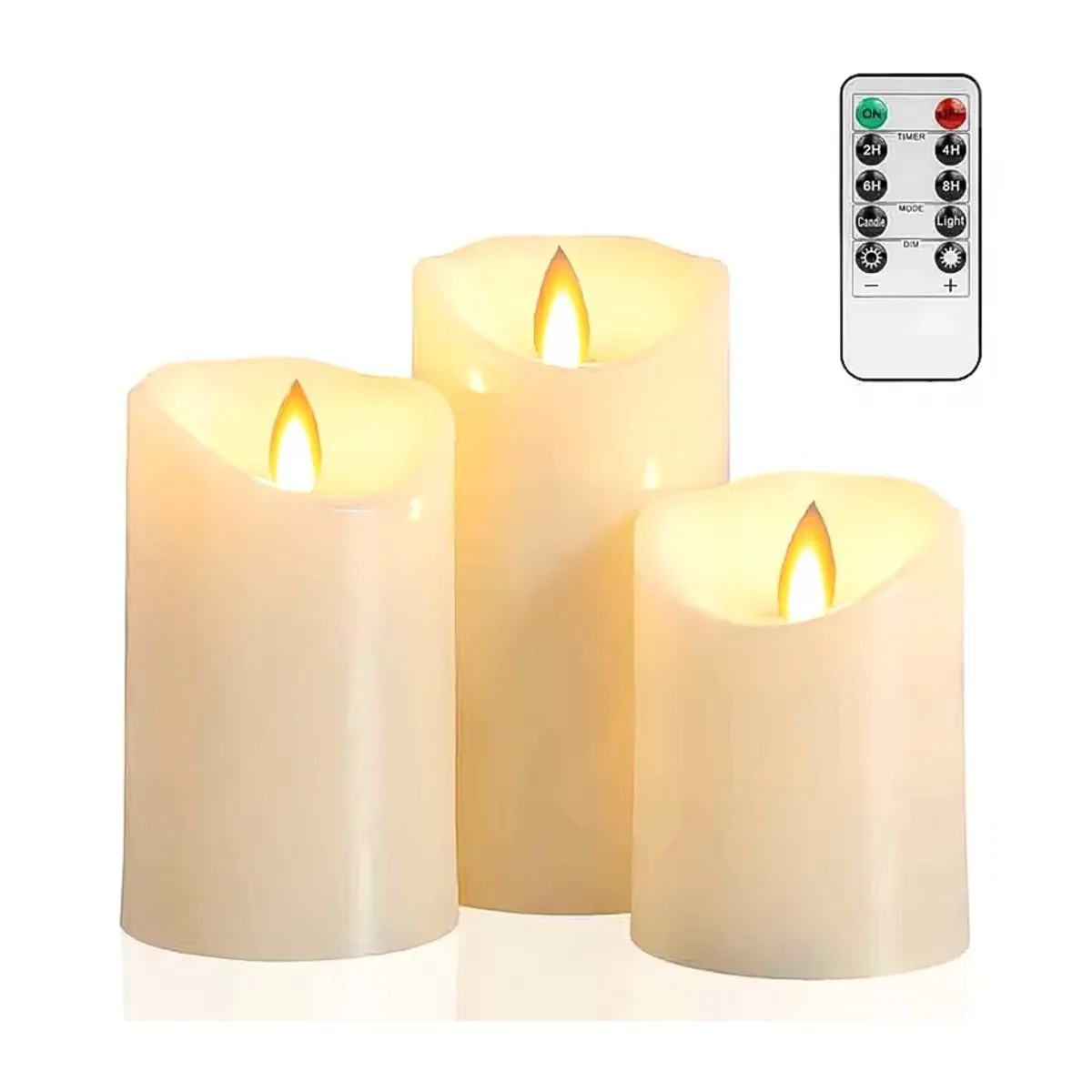 MOVI - Kit de 3 Velas LED Efecto Llama Real con Control Remoto