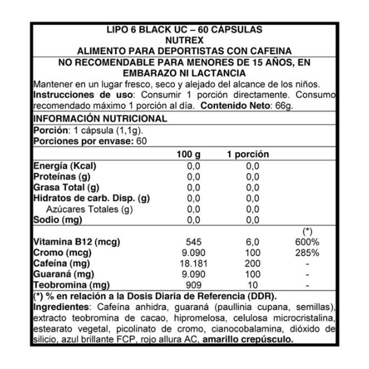 NUTREX RESEARCH - Lipo 6 Black UC ( CON RES.) 60 caps – Nutrex