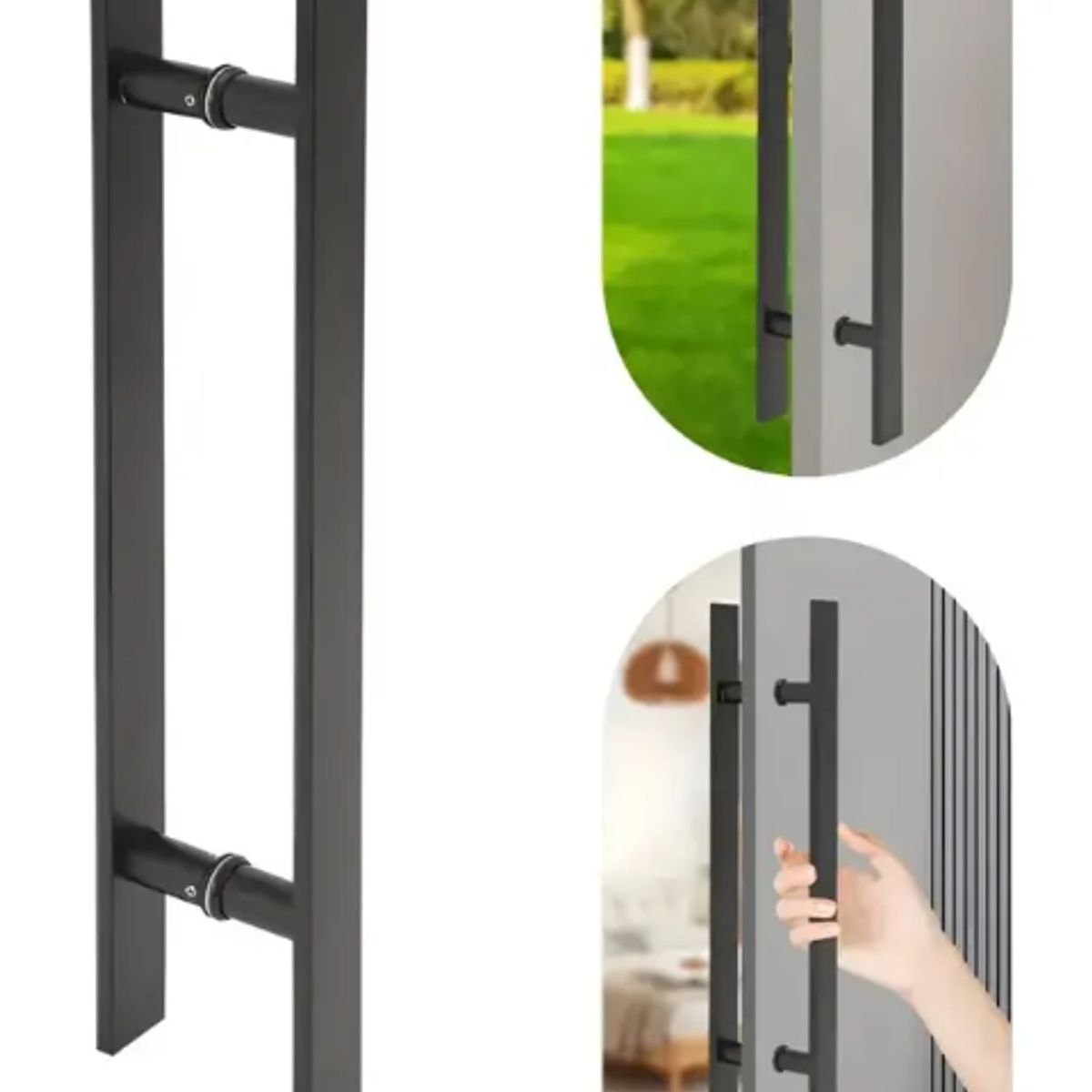 GENERICO - Manillon Doble Acero Inoxid 80cm Para Puerta Madera Cristal