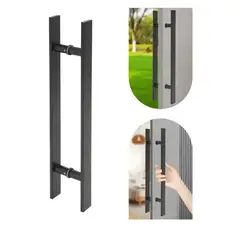 GENERICO - Manillon Doble Acero Inoxid 80cm Para Puerta Madera Cristal