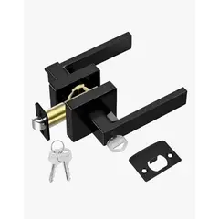 GENERICO - Cerradura Manija Negra Cuadrada Puerta Recamara O Principal