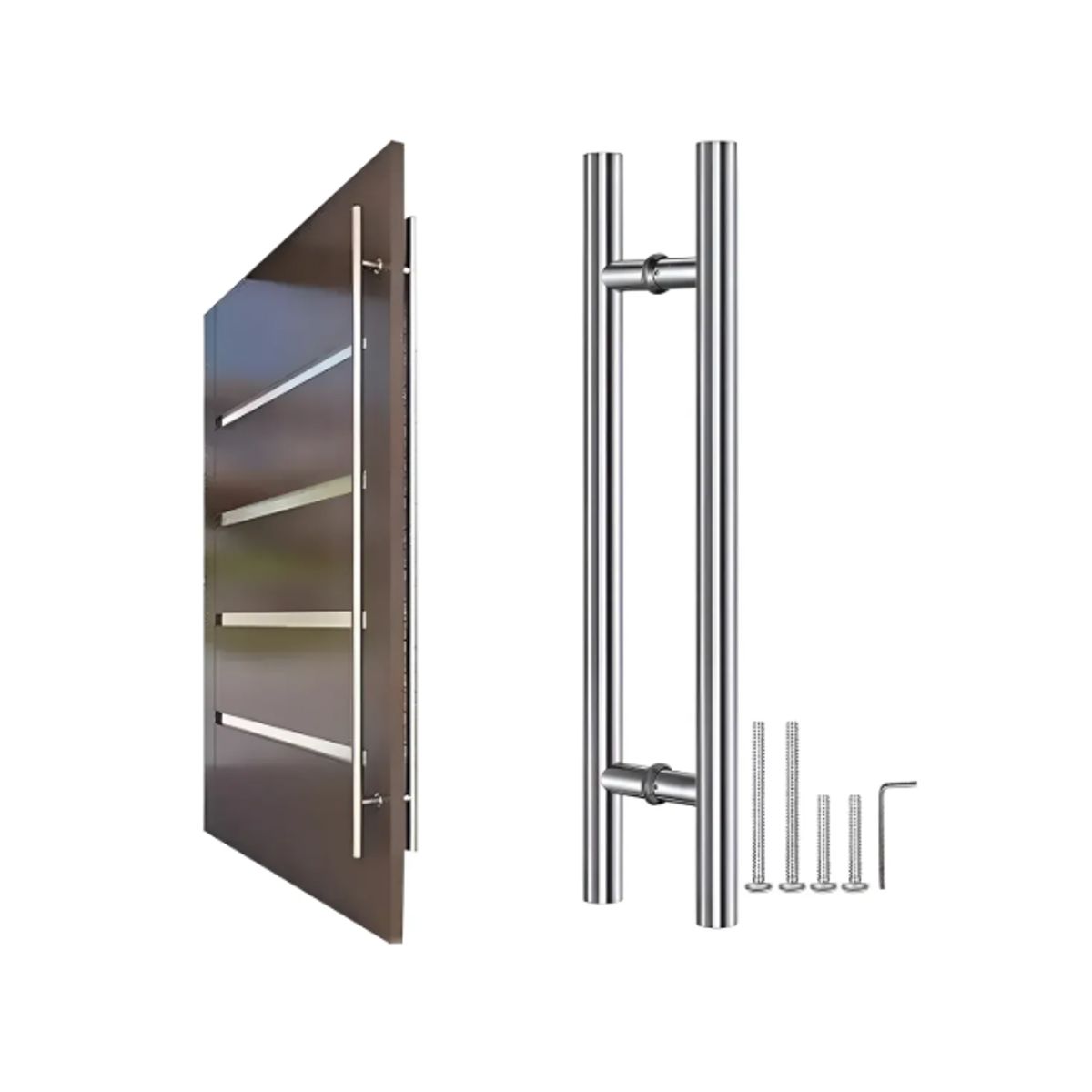 GENERICO - Manillon Doble Acero Inoxid 100cm Para Puerta Madera Cristal