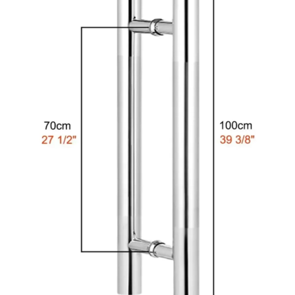 GENERICO - Manillon Doble Acero Inoxid 100cm Para Puerta Madera Cristal