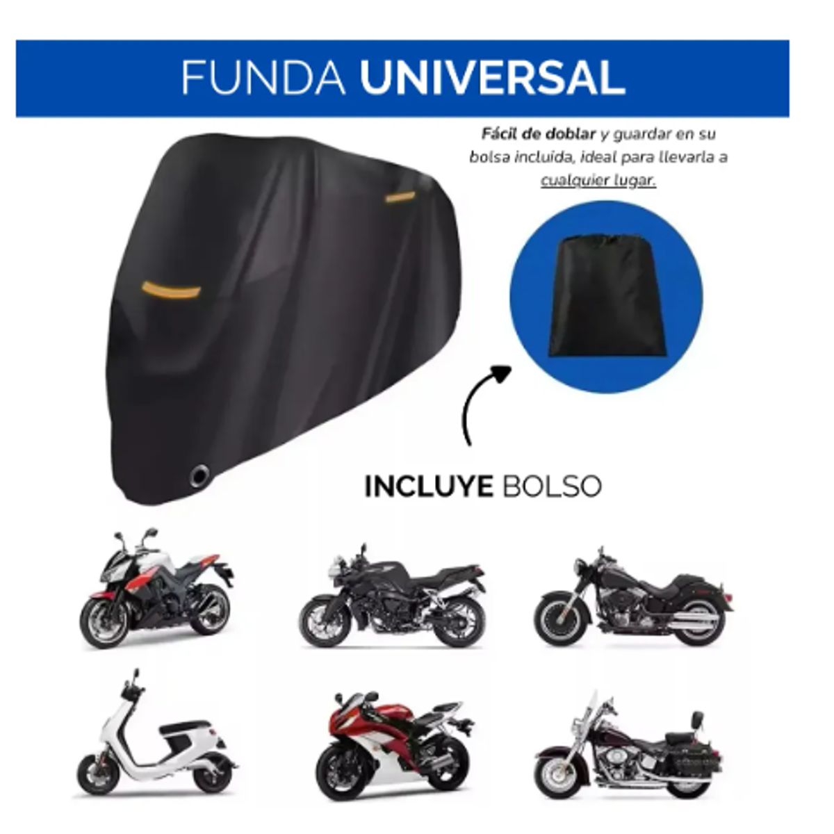 GENERICO - Funda Bicicleta Cubre Moto Carpa Cobertor Impermeable 245cm