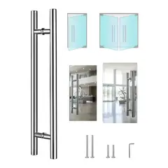 GENERICO - Manillon Doble Acero Inoxid 100cm Para Puerta Madera Cristal
