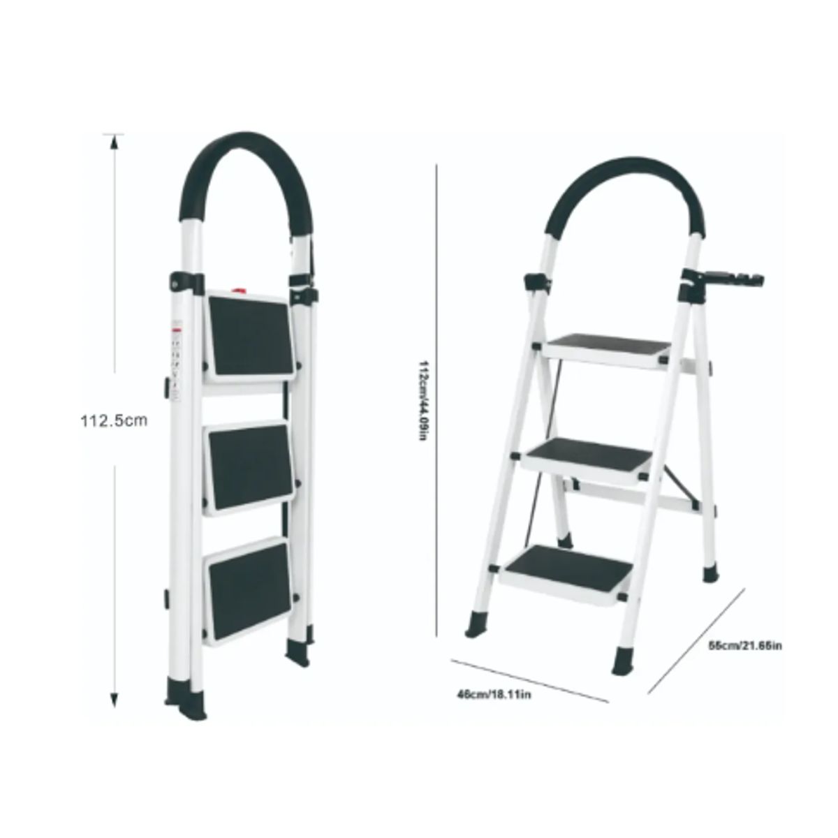 GENERICO - Escalera De Tijera Plegable Escala 3 Peldaños Antideslizante