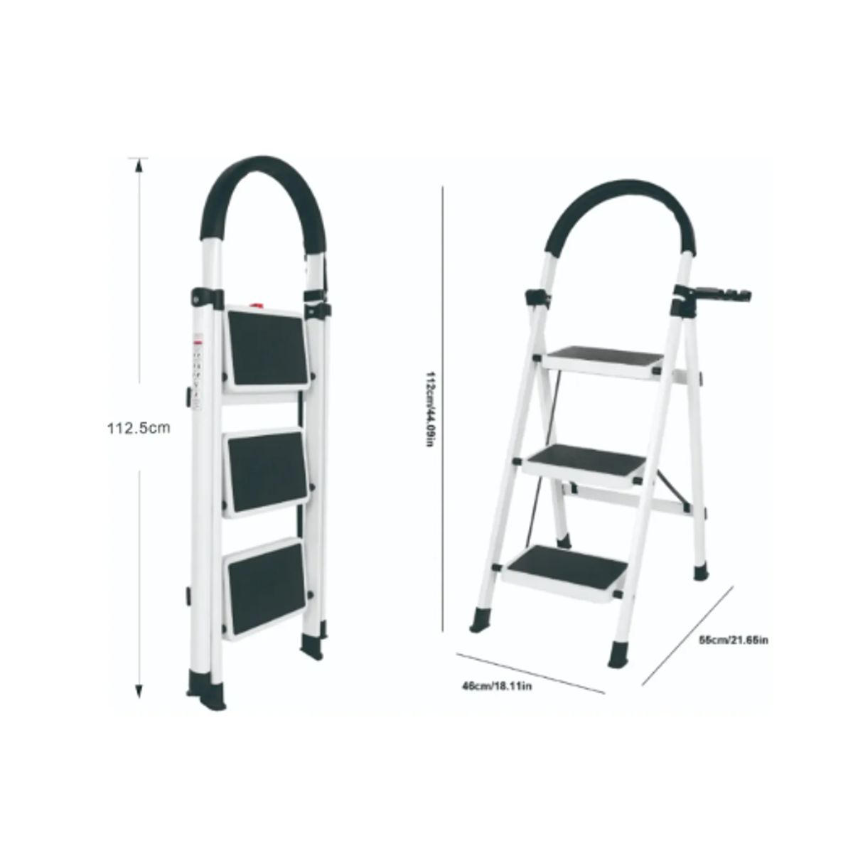 GENERICO - Escalera De Tijera Plegable Escala 3 Peldaños Antideslizante