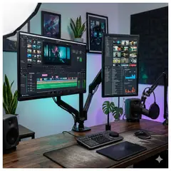 MALIK - Soporte para 2 Monitores HDL-T022 14 a 32 Pulgadas