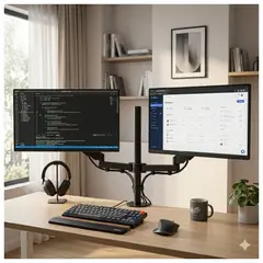 MALIK - Brazo Doble de Mesa HDL-T022 Monitor 14-32 8kg