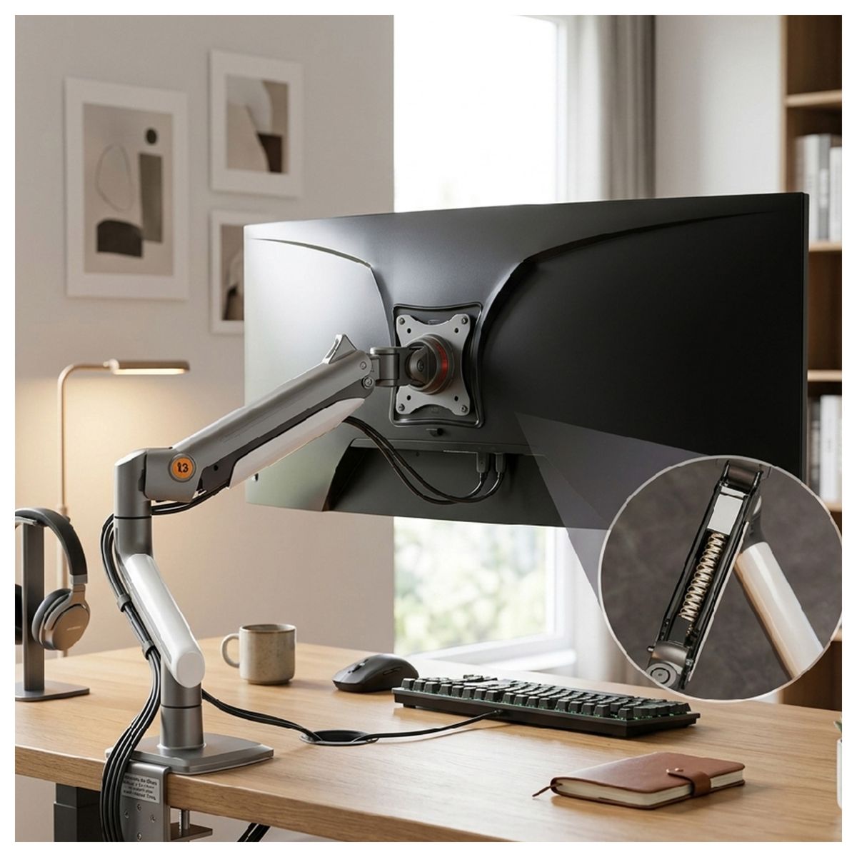 MALIK - Soporte de Mesa Monitor 27-50 NB-A5 Gran Tamaño