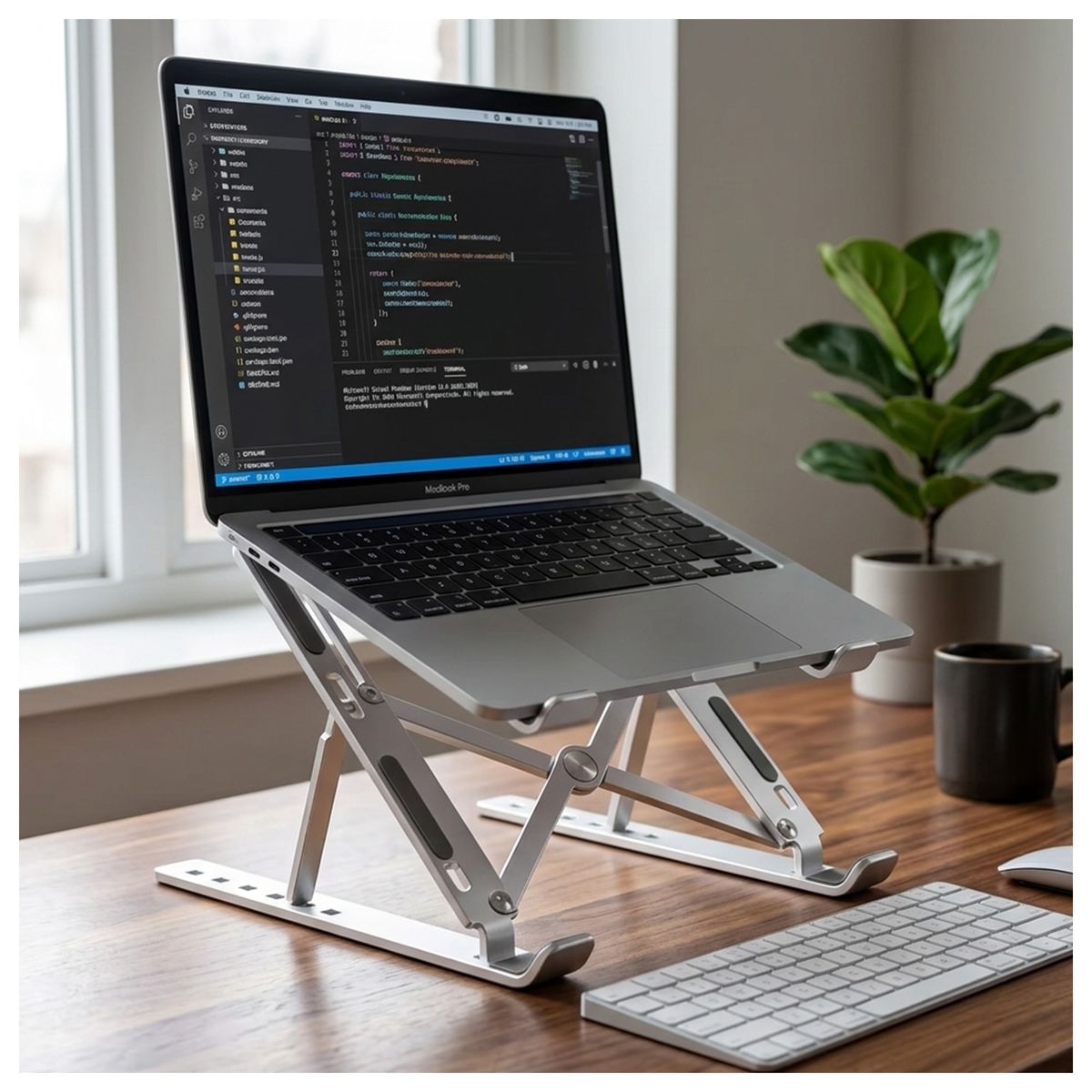MALIK - Soporte Base Notebook P1 Ajustable Escritorio Ergonómico