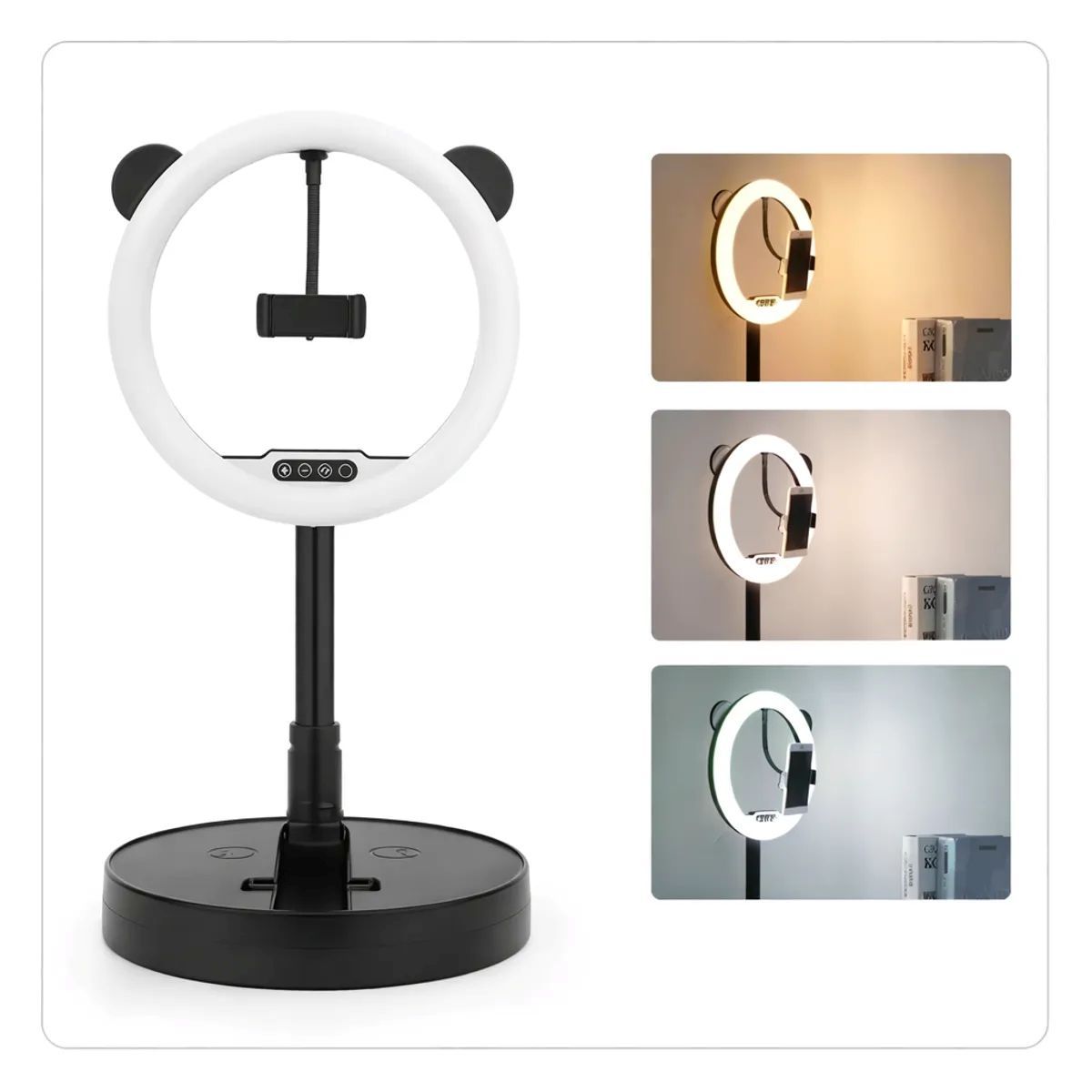 MOVI - Aro de Luz LED Portátil G2 con Base Redonda y Trípode Ajustable para Smartphone